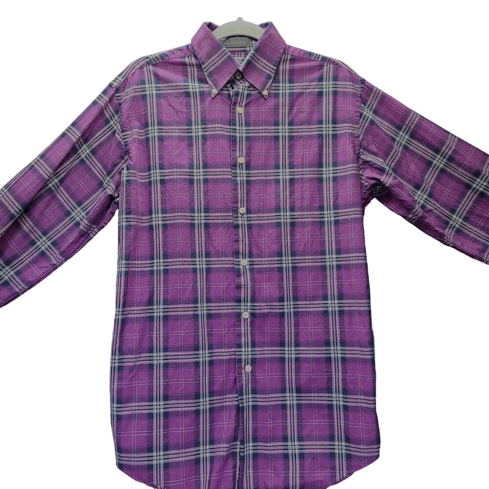 Daniel Cremieux Mens Button-down Shirt Multi-Color Size Medium 100% Cotton